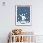 Poster astronaute sur la Lune, décoration murale originale