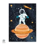Poster enfant astronaute pour une décoration spatiale amusante