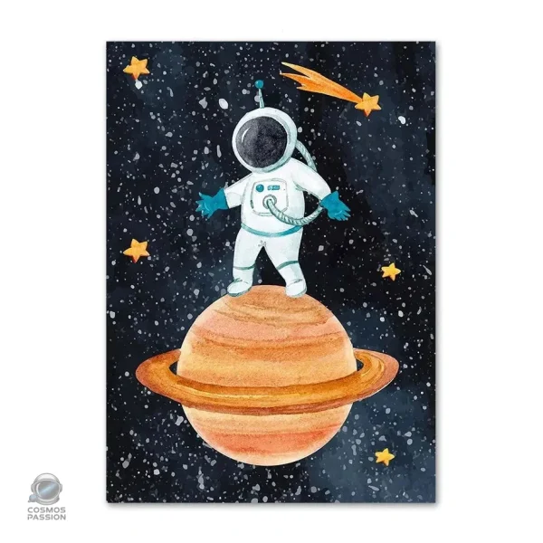 Poster enfant astronaute pour une décoration spatiale amusante