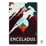 Poster vintage voyage vers Encelade
