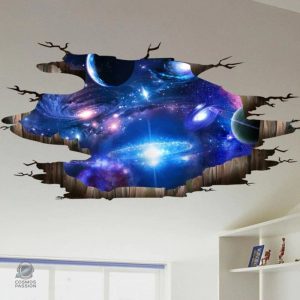 Autocollant 3D Espace Galactique décoratif pour murs