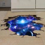 Décoration murale 3D représentant des galaxies et étoiles