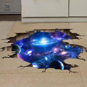 Décoration murale 3D représentant des galaxies et étoiles