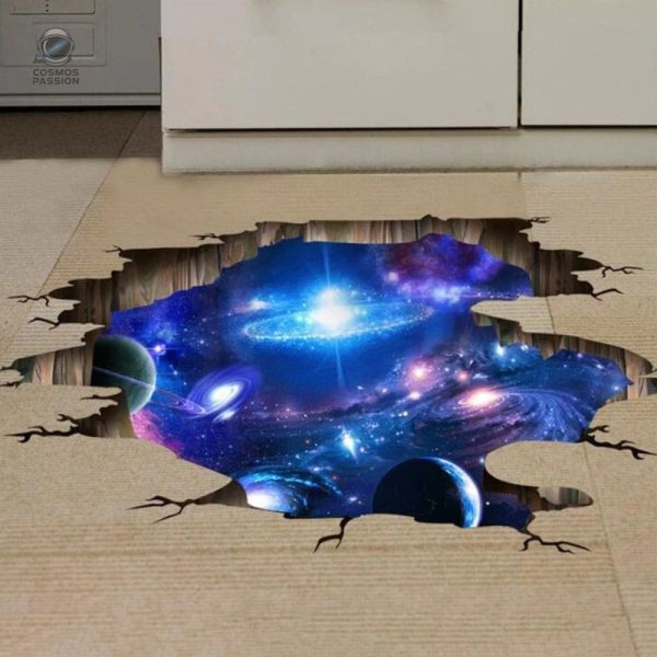 Décoration murale 3D représentant des galaxies et étoiles