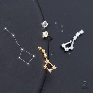 Boucles d'oreilles Grande Ourse en design constellation