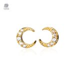 Boucles d'Oreilles Croissant de Lune élégantes en argent