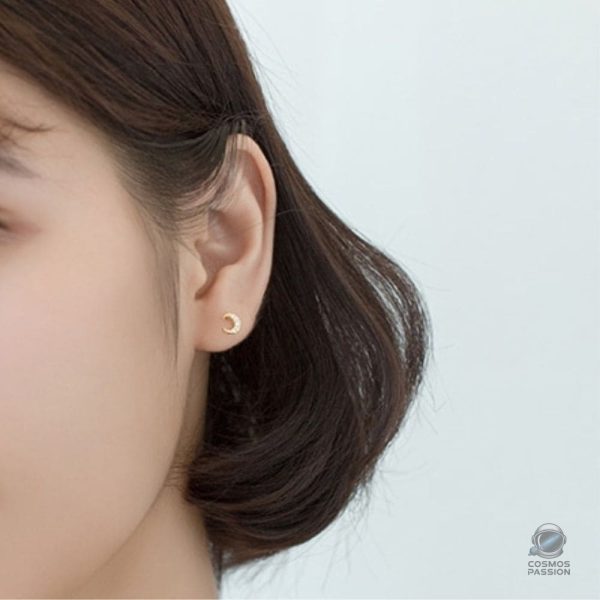 Boucles d'oreilles en forme de croissant de lune