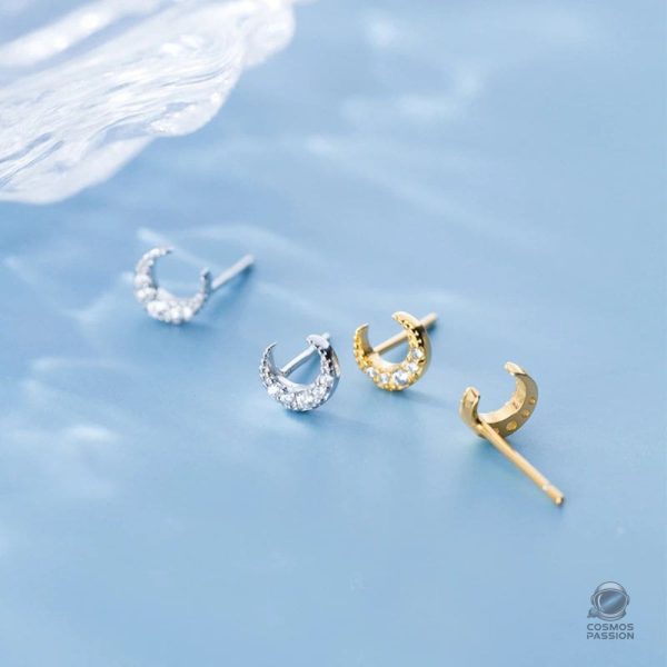 Boucles d'oreilles uniques inspirées du croissant de lune