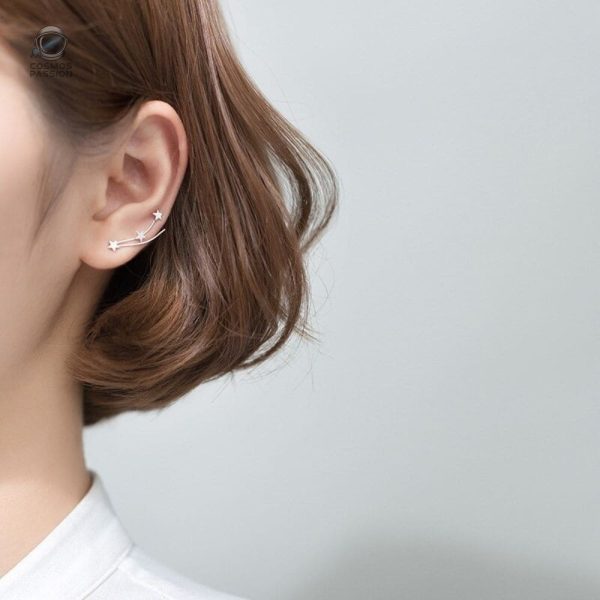 Boucles d'oreilles en forme d'étoile filante scintillantes