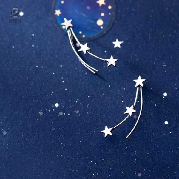 Accessoire de mode : boucles d'oreilles étoile filante