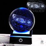 Boule de cristal représentant le Système Solaire
