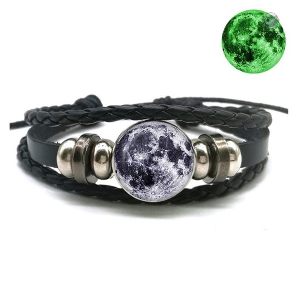 bracelet-fluorescent-en-cuir-lune-1 Bracelet cuir fluorescent inspiré par la lune