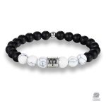 Bracelet Zodiaque pierres noires et blanches