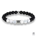 Bracelet en pierres noires, blanches, astrologie