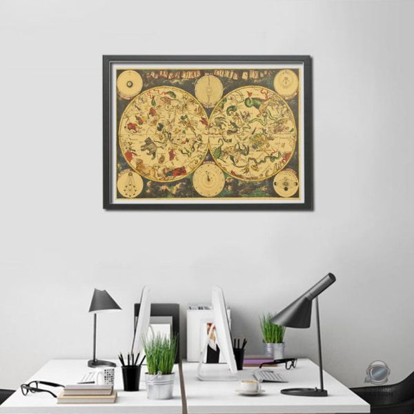 Poster espace avec les principales constellations visibles