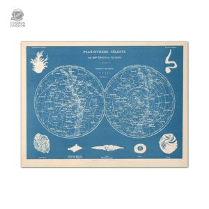 Carte du Ciel Vintage en poster