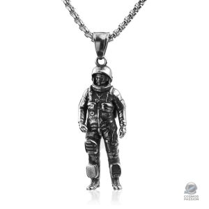 Collier Astronaute en argent pour passionnés d'astronomie