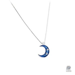 Collier Lune Bleu élégant en bijou astronomie