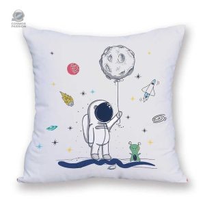Housse de coussin astronaute avec motif spatial