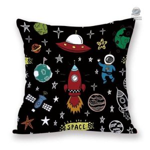 Housse de coussin design astronomie en route vers l'espace