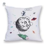 Housse de coussin thème expédition lunaire