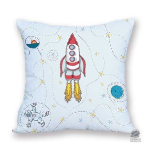 Housse de coussin Fusée pour une décoration spatiale