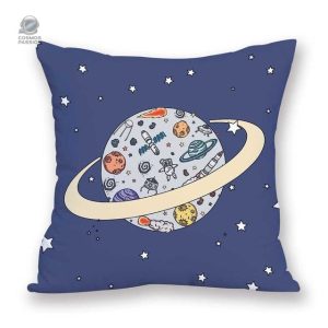 Housse de coussin décorative sur le thème spatial