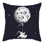 Housse de coussin voyage thème lunaire pour décoration astrale