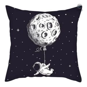 Housse de coussin voyage thème lunaire pour décoration astrale
