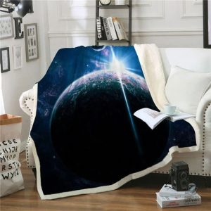 Couverture aux motifs d'orbite pour une touche galactique
