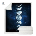 Couverture décorative avec motifs des phases de la lune