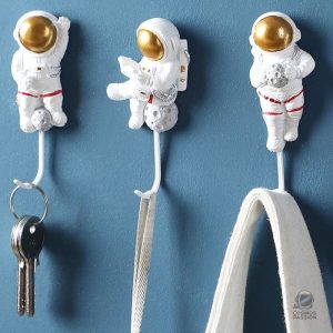 Crochets muraux en forme d'astronaute pour décoration