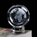 Globe terrestre en cristal décoratif pour la maison