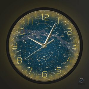 Horloge décorative avec motifs d'étoiles et de constellations
