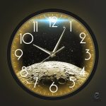 Décoration murale en forme d'horloge avec motif lunaire