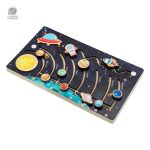 Jouet en bois interactif système solaire