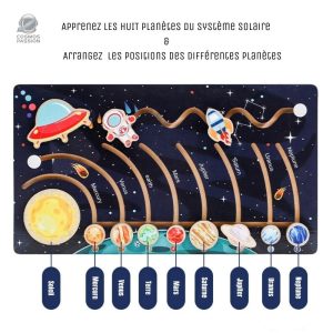 Système solaire en bois pour enfants