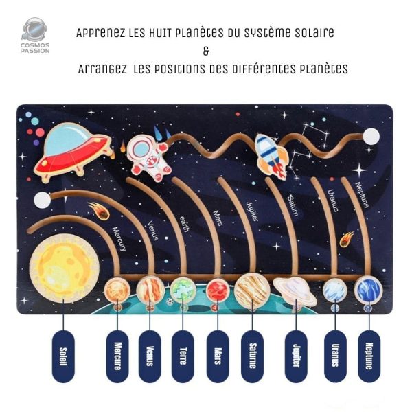 Système solaire en bois pour enfants