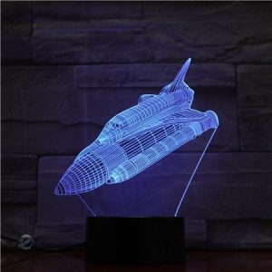 Lampe 3D navette spatiale LED pour ambiance galactique