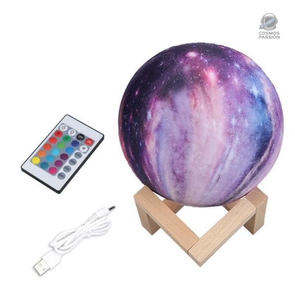 Lampe espace avec projection d'étoiles et de nébuleuses