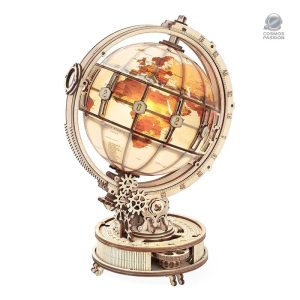 Maquette Globe Lumineux en Bois pour décoration
