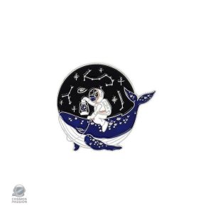 Pin's Astronaute Baleine avec constellations