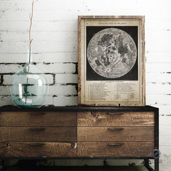 Affiche détaillée de la surface lunaire pour un intérieur chic