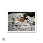 Poster Apollo 15 représentant un astronaute en mission spatiale
