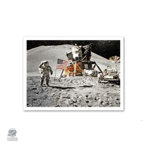 poster-astronaute-apollo-15-astromobile-1 Poster Apollo 15 représentant un astronaute en mission spatiale