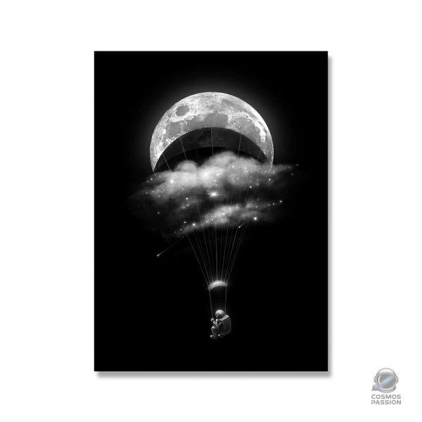 poster-astronaute-parapente-1 Poster Astronaute en Parapente Lunaire pour décoration murale