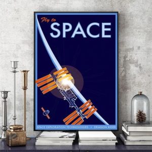 Poster vintage d'exploration de l'espace