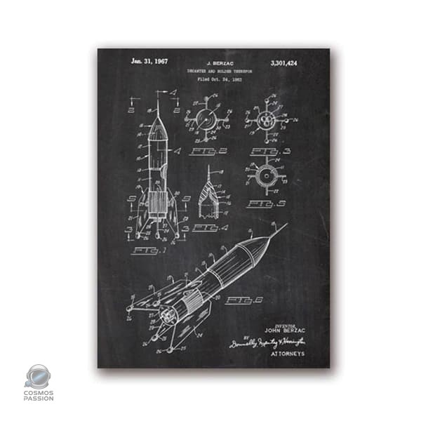 poster-brevet-rocket-1 Poster brevet de fusée, décor mural inspiré de l'espace