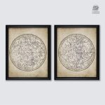 Posters cartes astronomiques du XIXe siècle