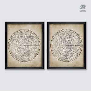 Posters cartes astronomiques du XIXe siècle